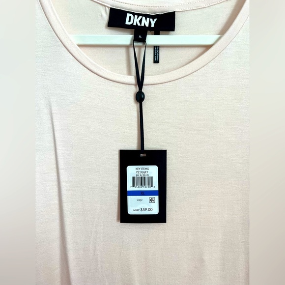 DKNY Women's Chiffon Sleeve Soft Knit Pink Top XL NWT - Picture 5 of 5
